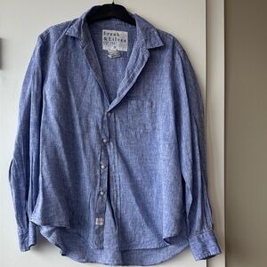 Frank & Eileen Light Blue Linen Blouse